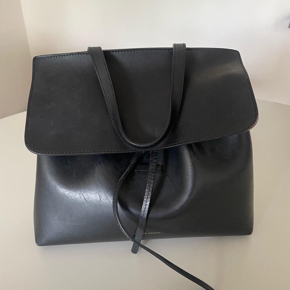 Mansur Gavriel Black Leather Shoulder Bag GUC